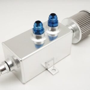 Oil Catch 1L  Can With Breather Filter Tank, Baffle Inside, AN10 to AN10